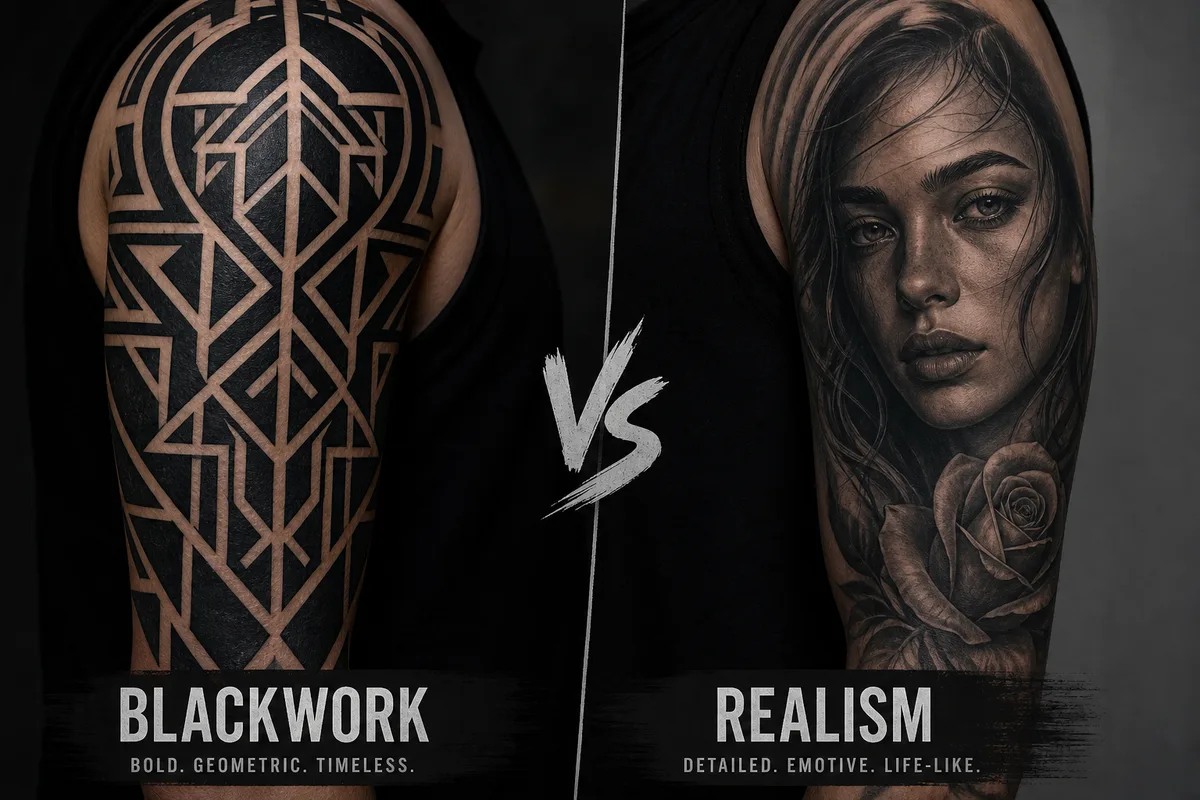 Blackwork vs Realismus — welcher Stil?